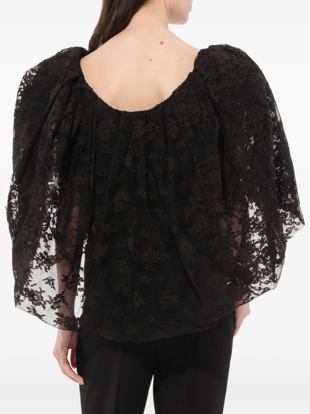 Givenchy Kanten T-shirt met cape Zwart
