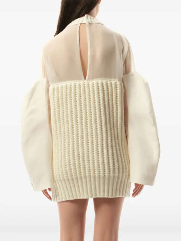 sacai knit dress Sacai Poplin X Cotton Knitted Dress