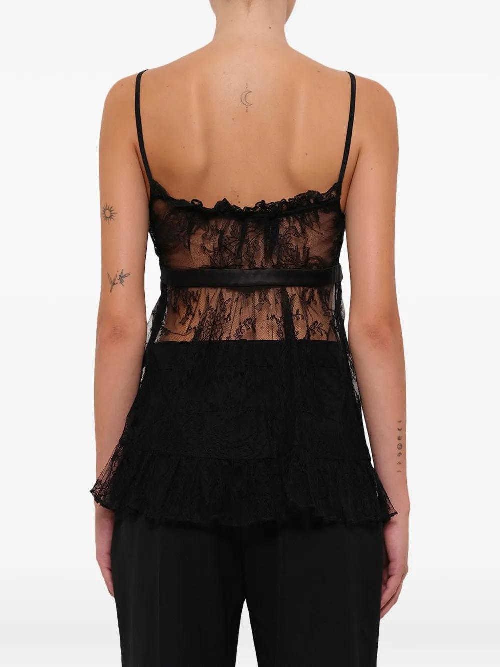 Alexander McQueen Hemd met afwerking van kant en strikdetail Zwart
