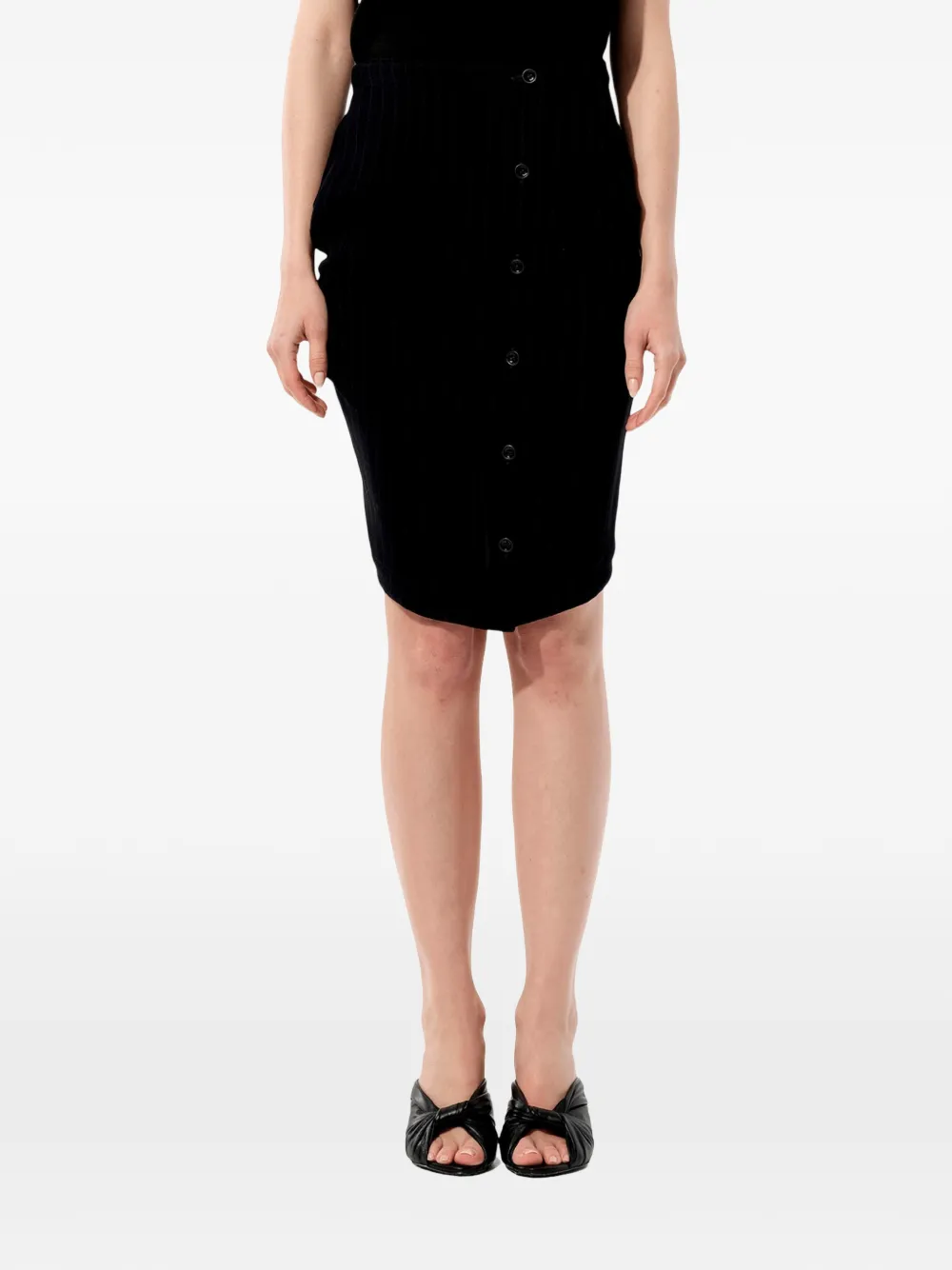 Balenciaga button-down pinstripe skirt - Schwarz