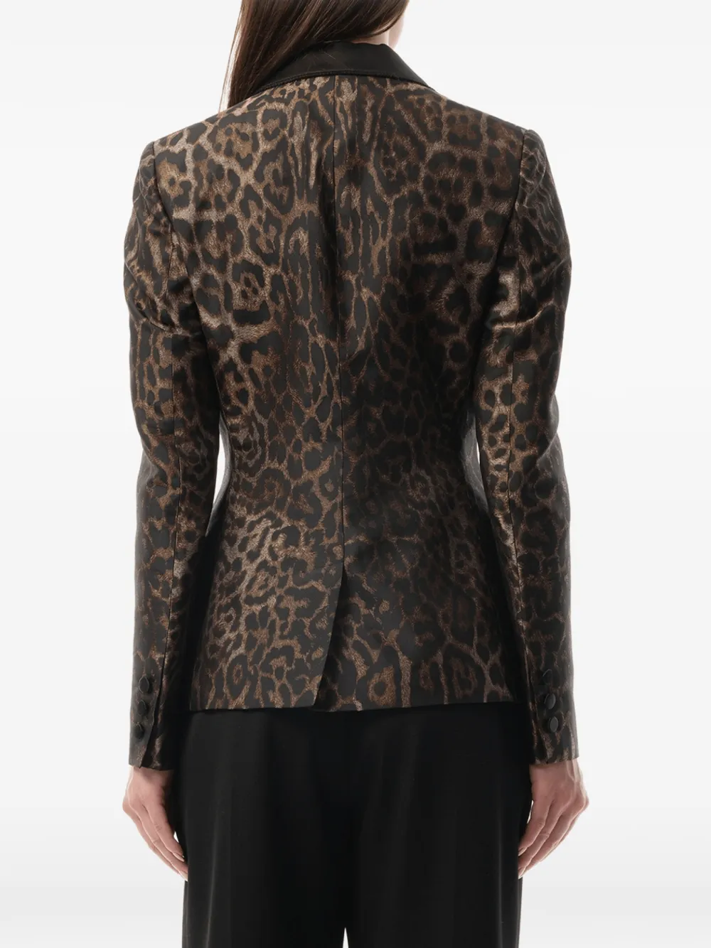 Lanvin Blazer met luipaardprint en puntige revers Beige