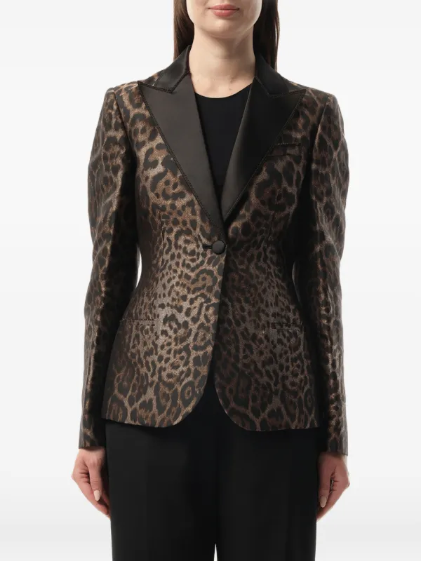 Lanvin Leopard-print Peak-lapels Blazer in Neutrals