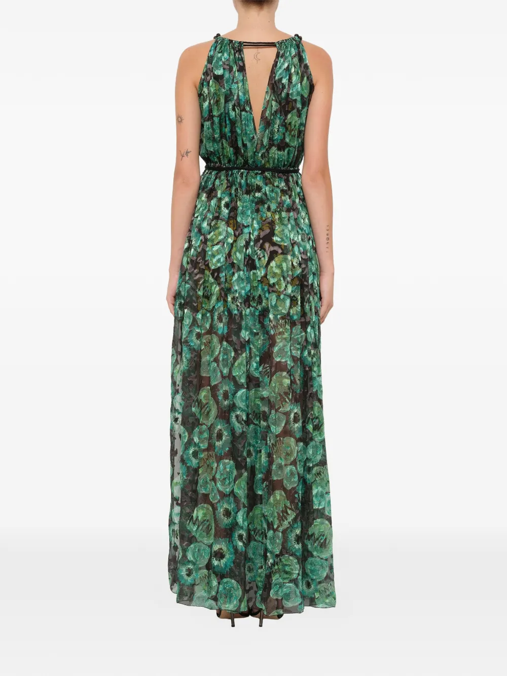 Lanvin Jurk met bloemenprint en kwastje Groen