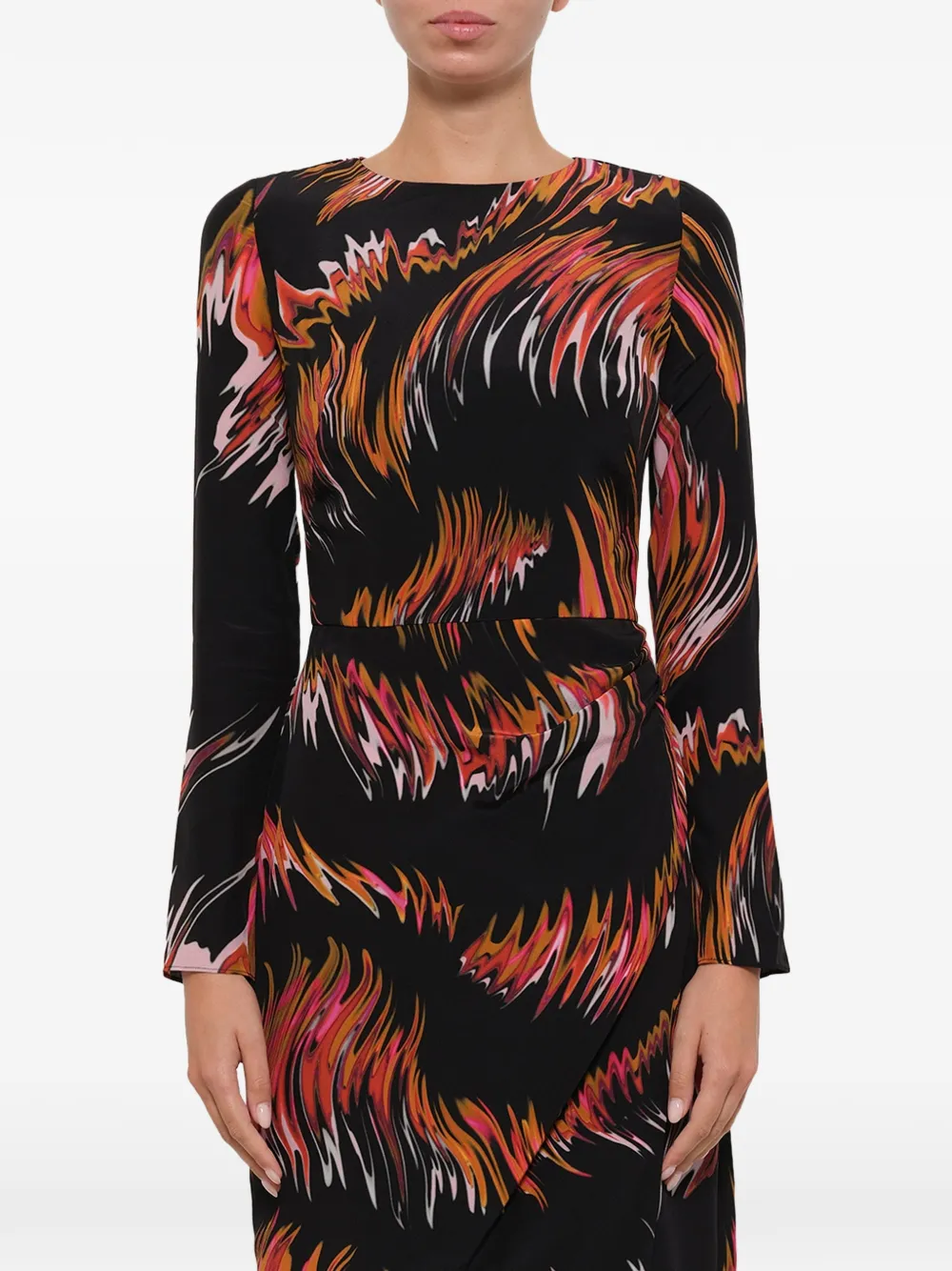 Givenchy abstract-print long-sleeve mini dress - Nero