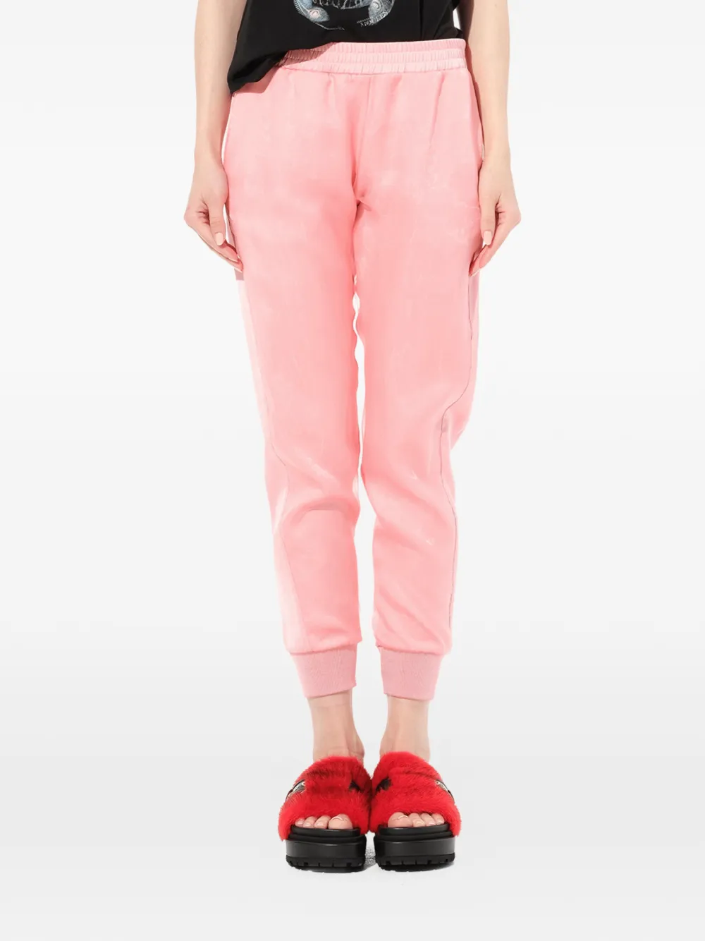 Alexander McQueen satin organza track pants - Rosa