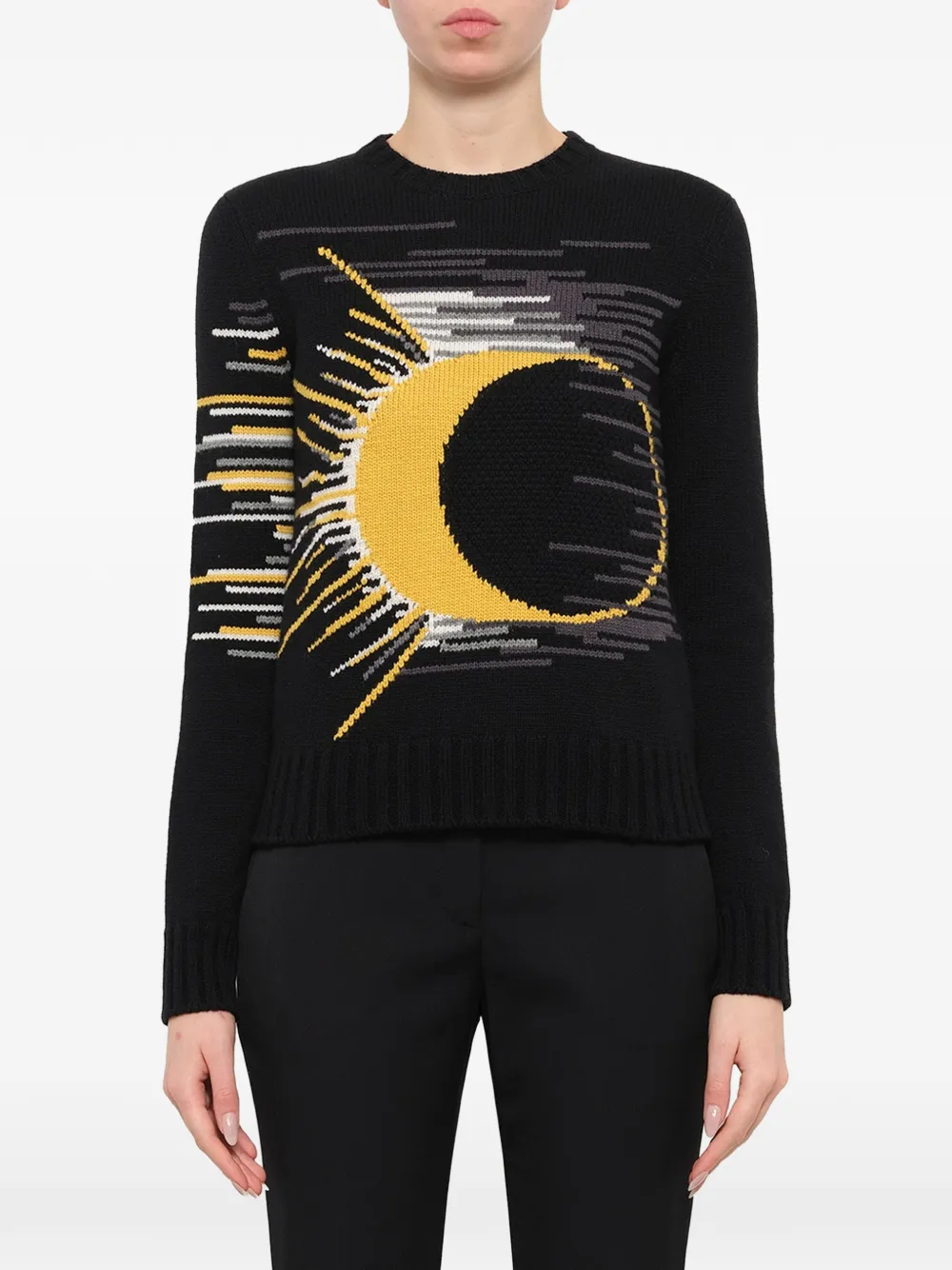 Alexander McQueen celestial-intarsia sweater - Schwarz