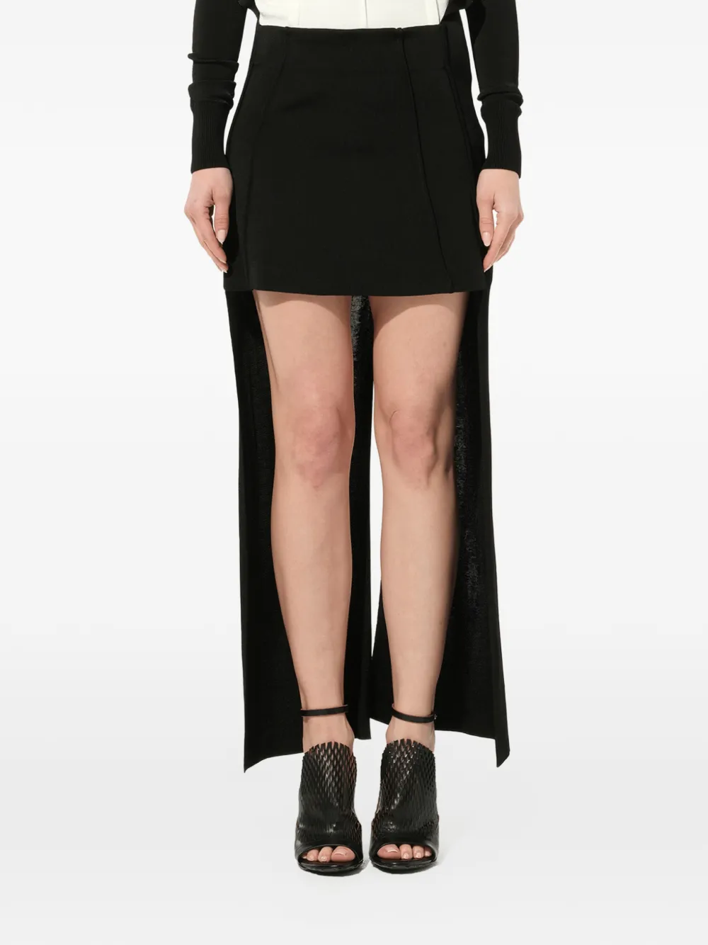 Chloé panelled A-line skirt - Nero