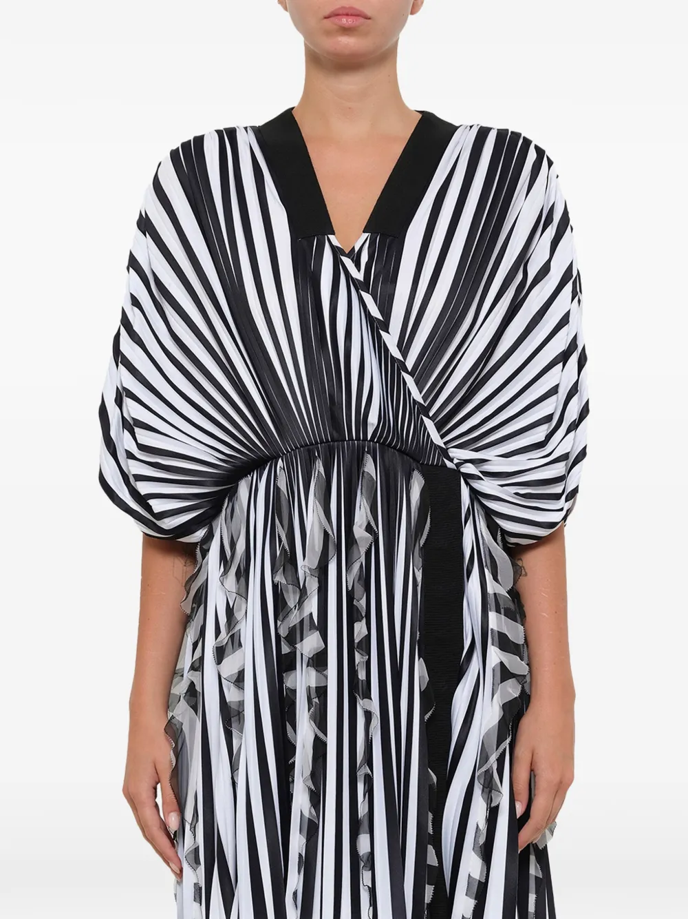 Givenchy Podium striped ruffled mini dress - Bianco