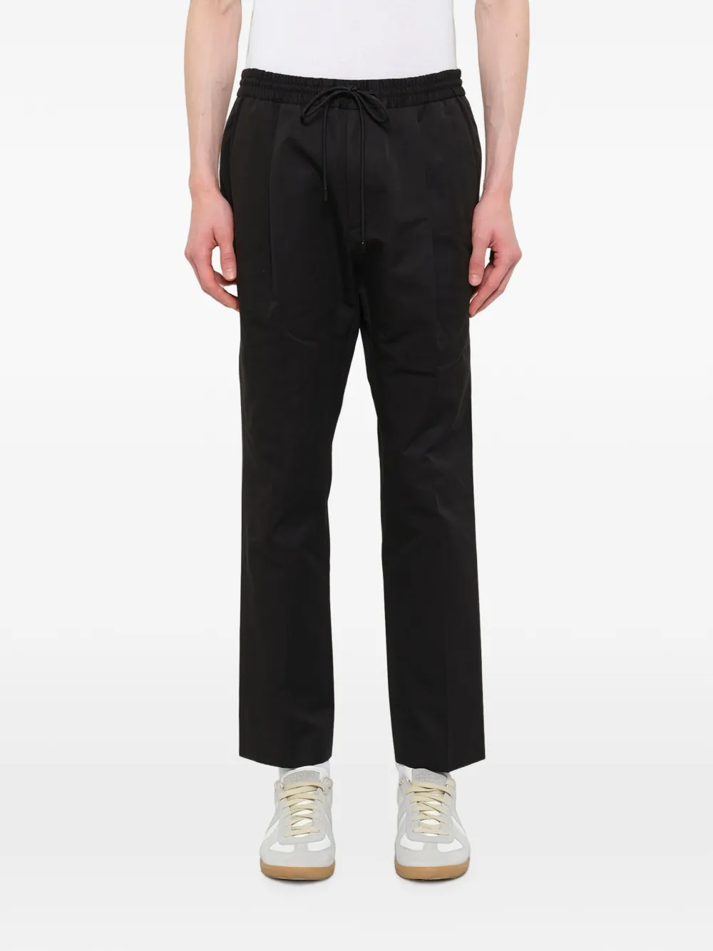 Juun.J drawstring elasticated trousers - Nero