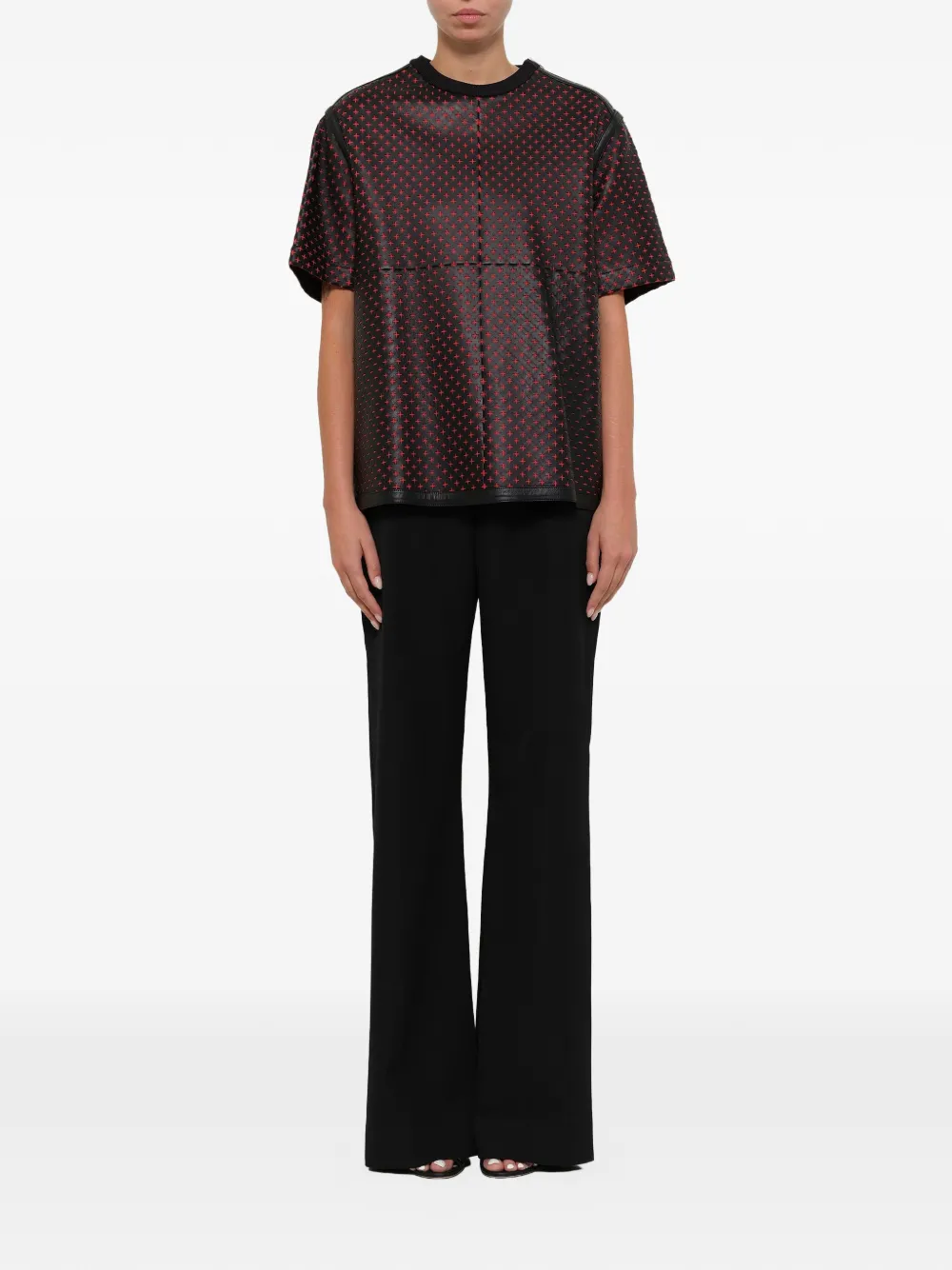 Givenchy Geperforeerde leren top Zwart