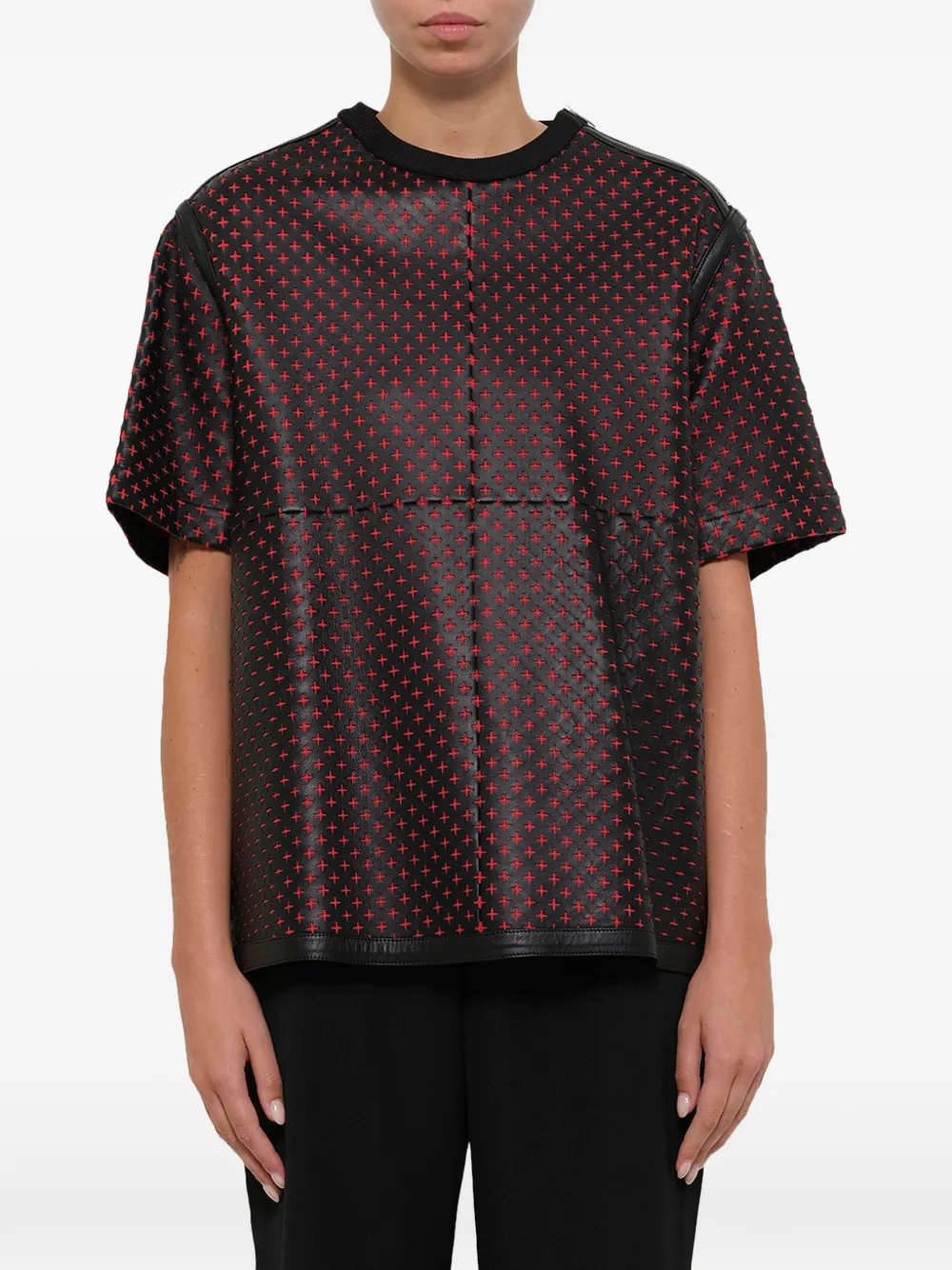 Givenchy perforated leather top - Black