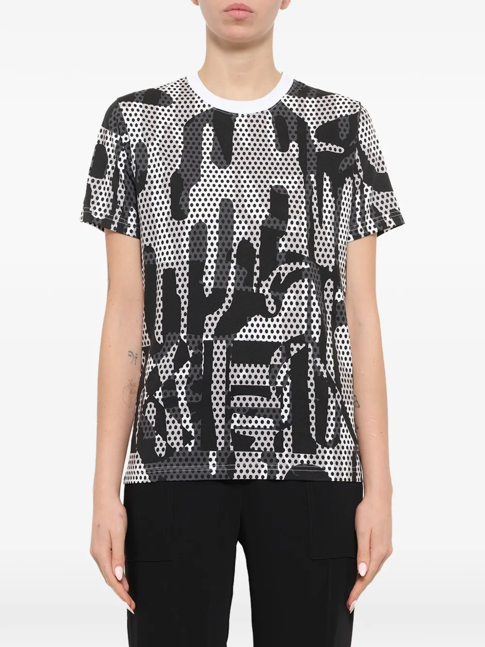 Kenzo logo-print polka-dot T-shirt - Bianco