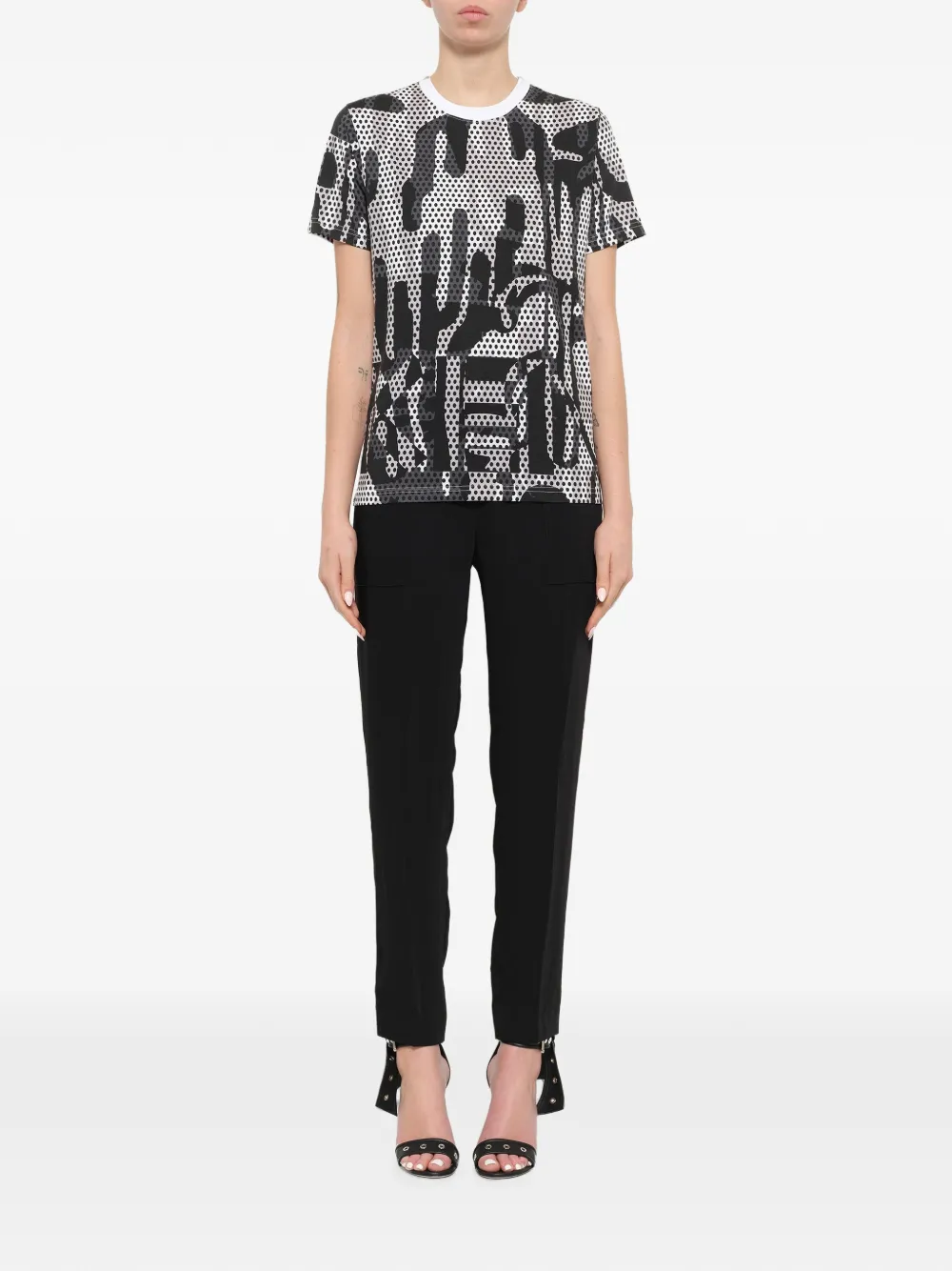 Kenzo T-shirt met stippen en logoprint Wit