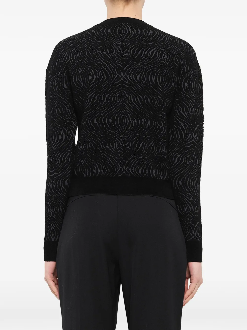 Lanvin Tiger-pattern Sweater in Black, view 4