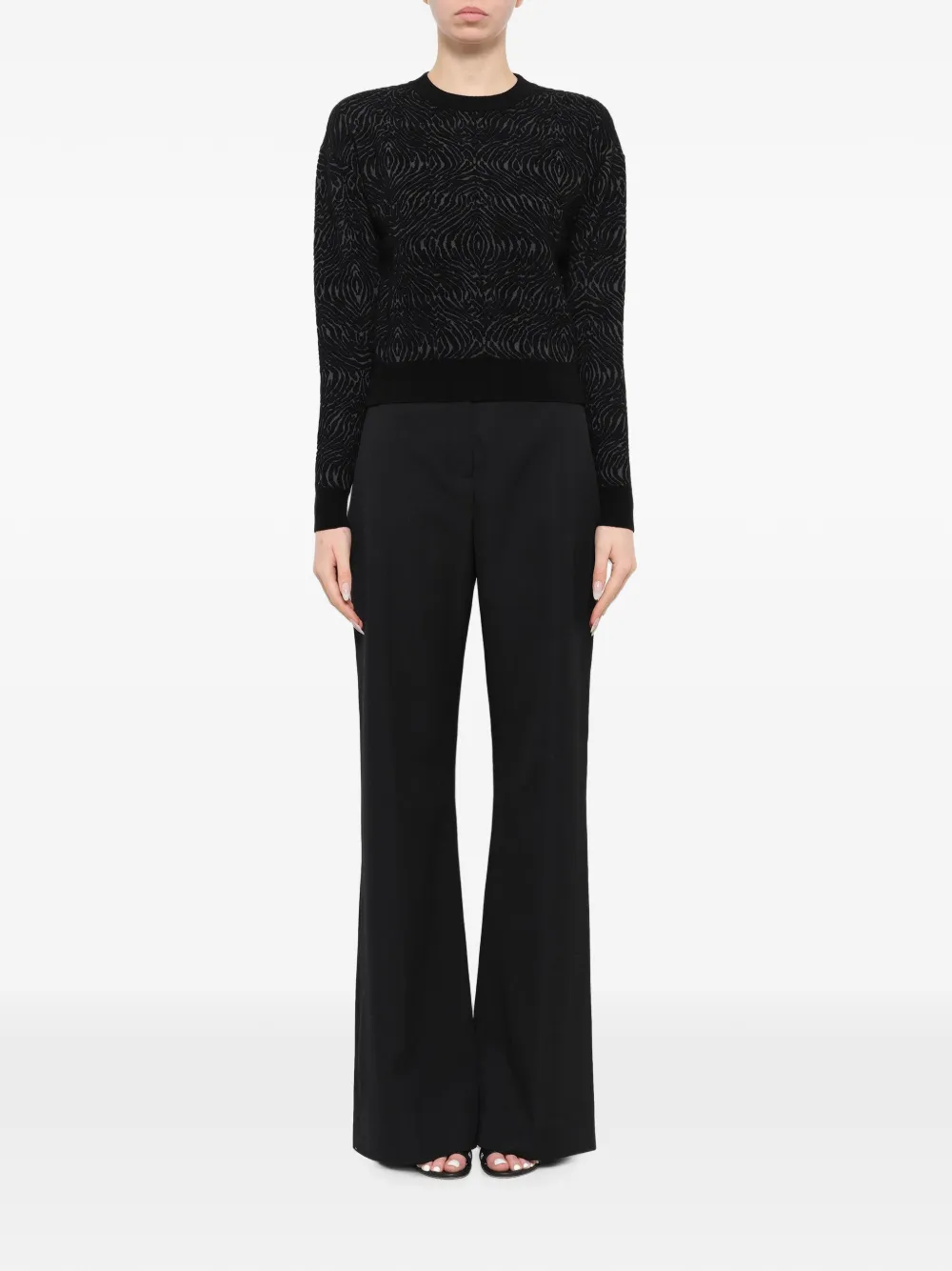 Lanvin Tiger-pattern Sweater in Black, view 2