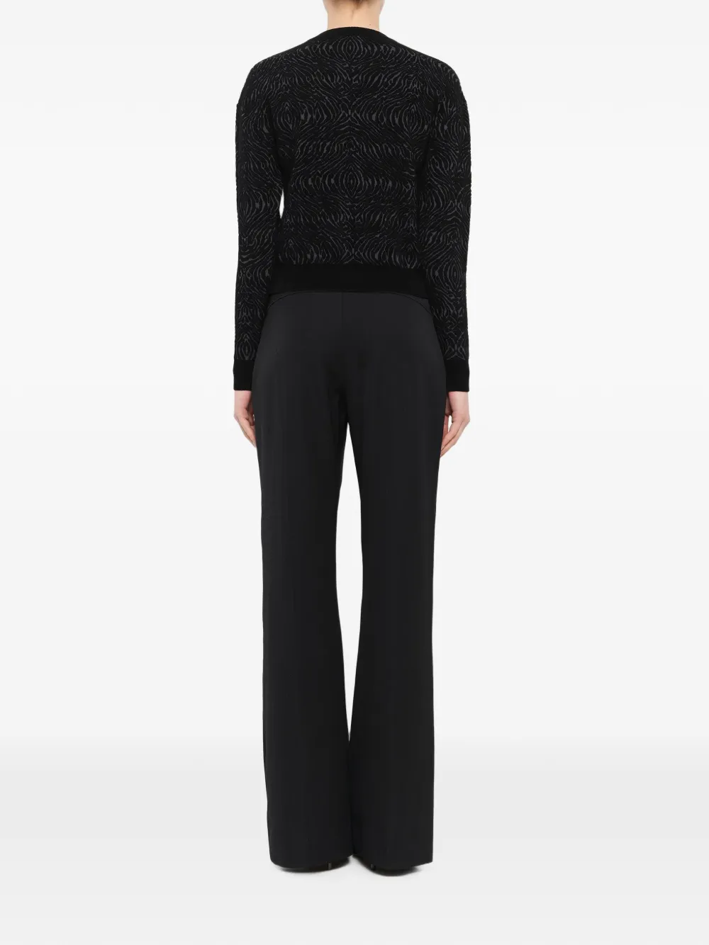 Lanvin Tiger-pattern Sweater in Black, view 3