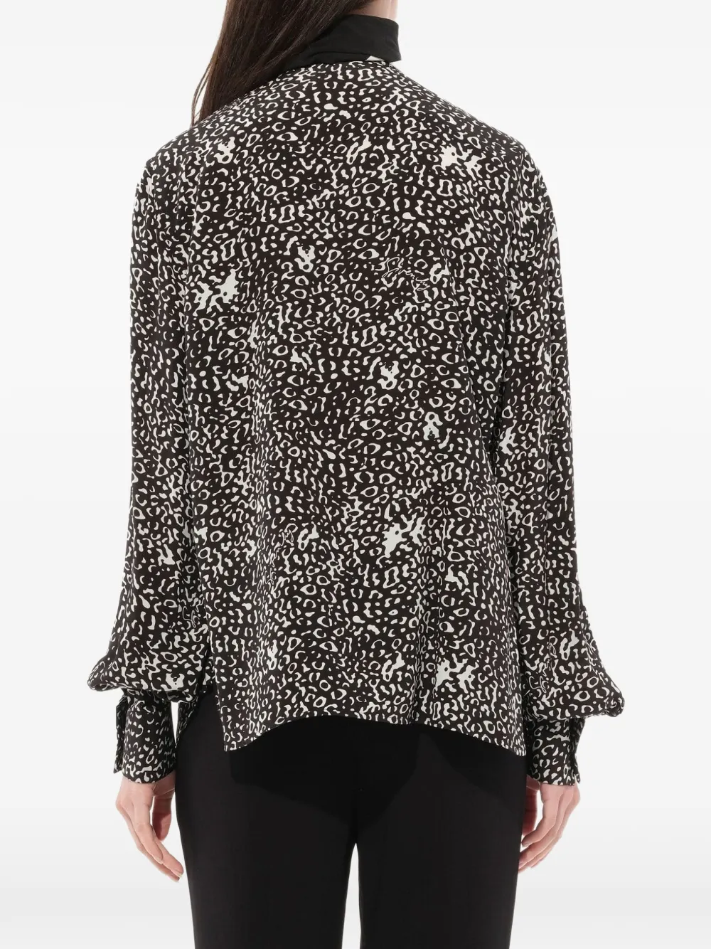 Givenchy Blouse met luipaardprint en sjaaldetail Zwart