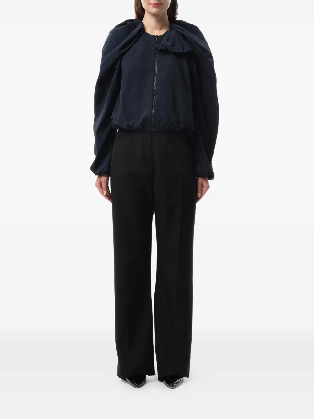 Lanvin Gesmockt jack met strikdetail Blauw