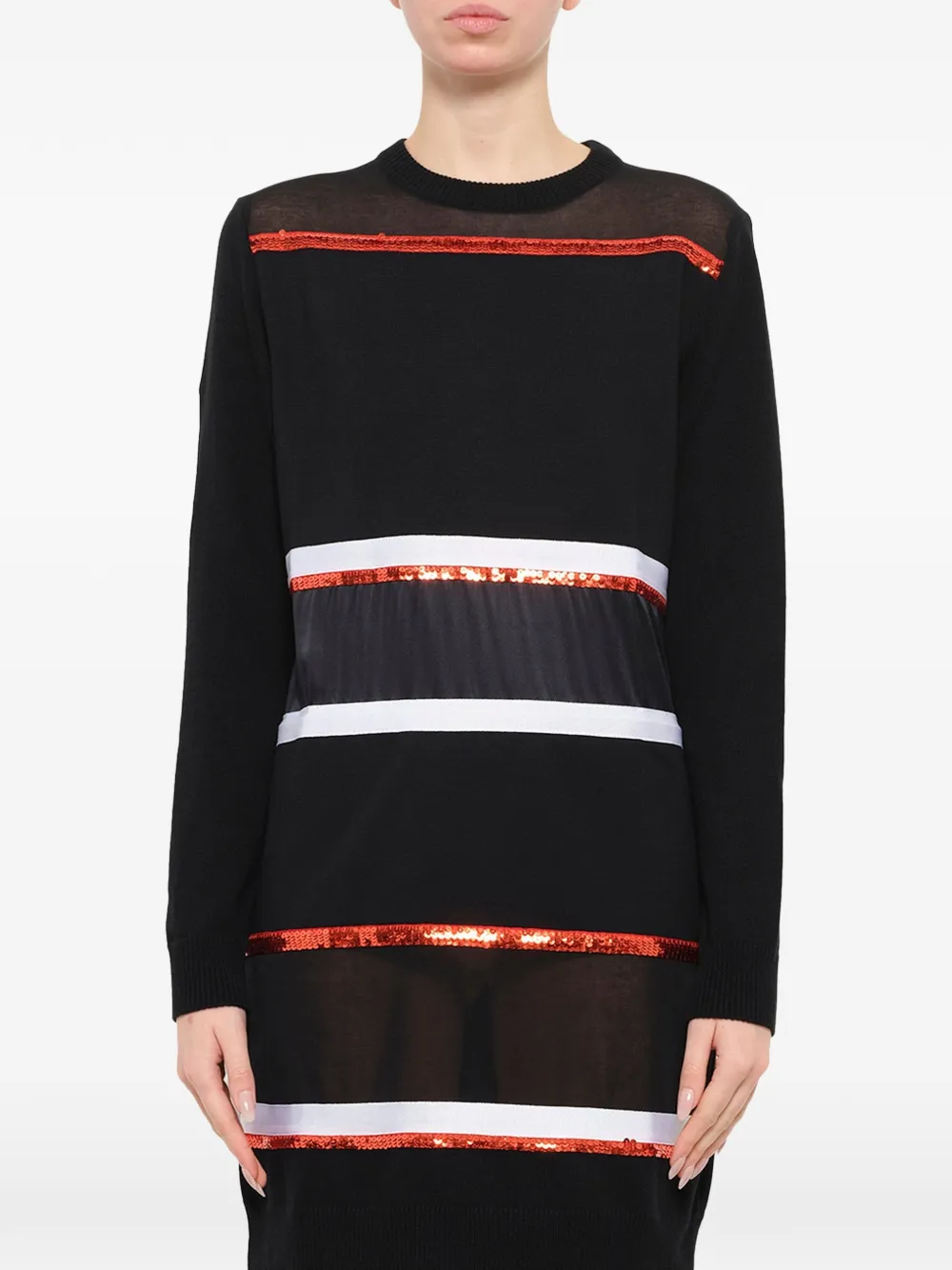 Givenchy Gestreepte mini-jurk verfraaid met pailletten Zwart