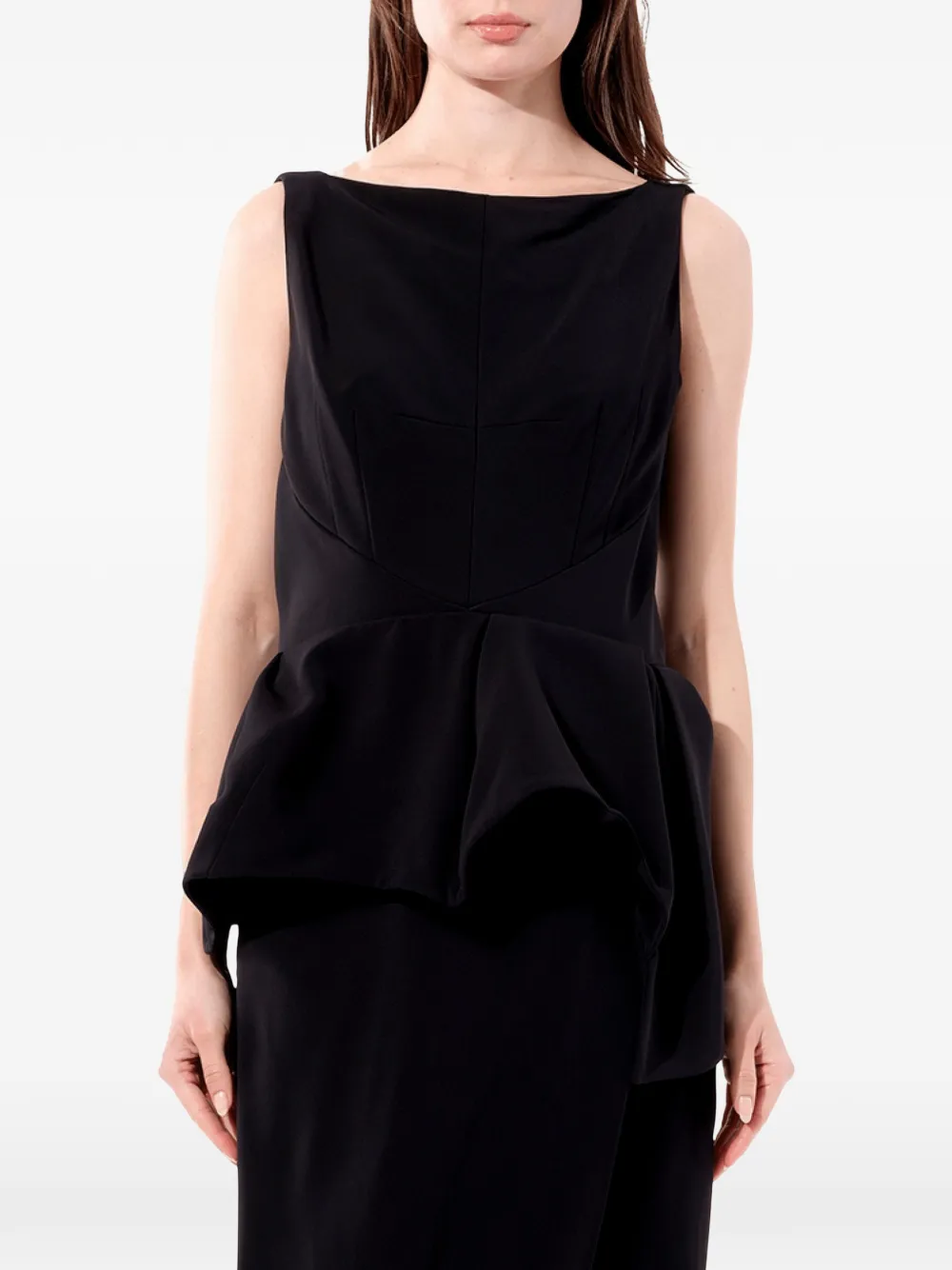 Balenciaga peplum crepe maxi dress - Schwarz