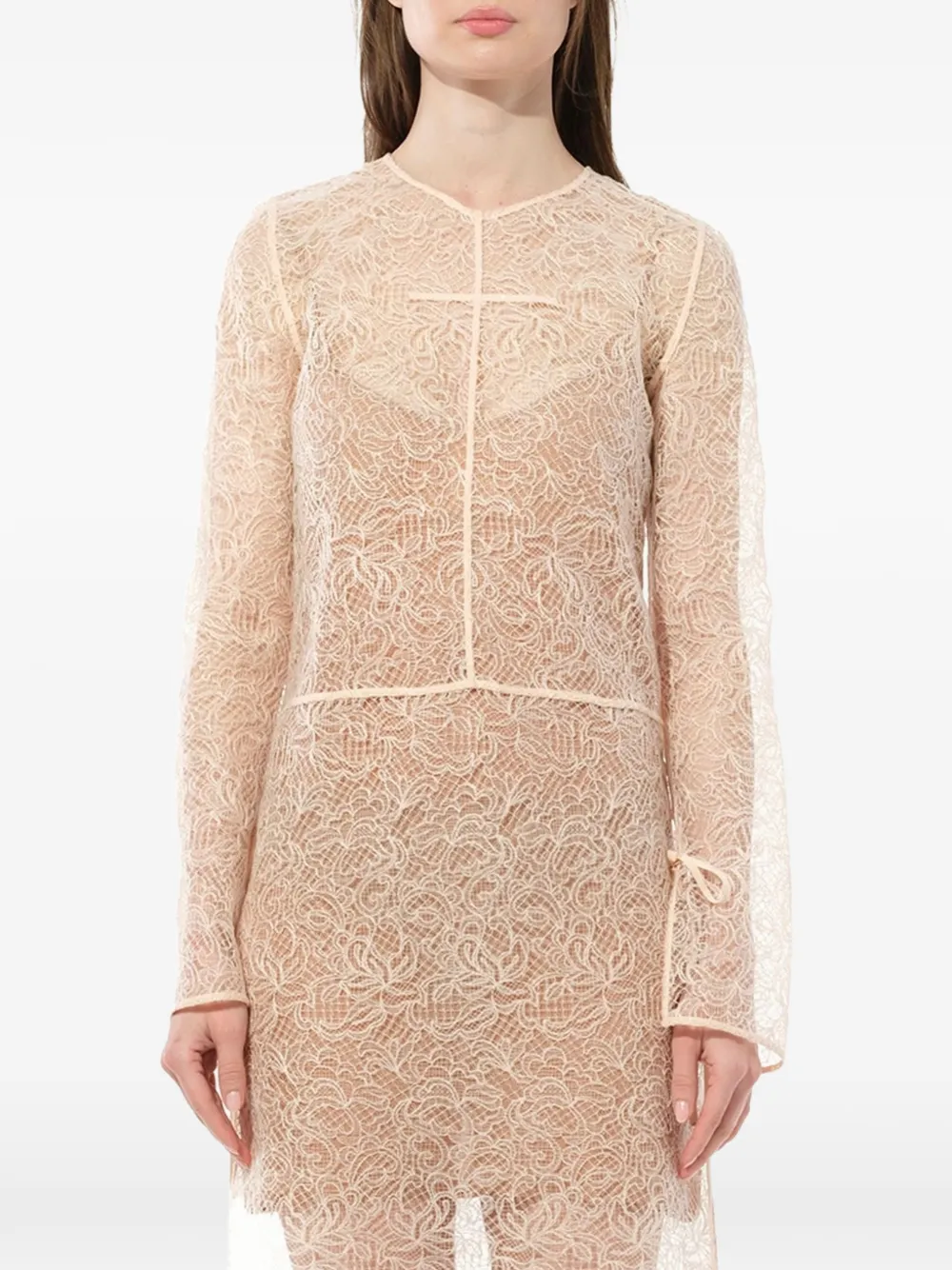 PUCCI lace long-sleeve dress - Toni neutri
