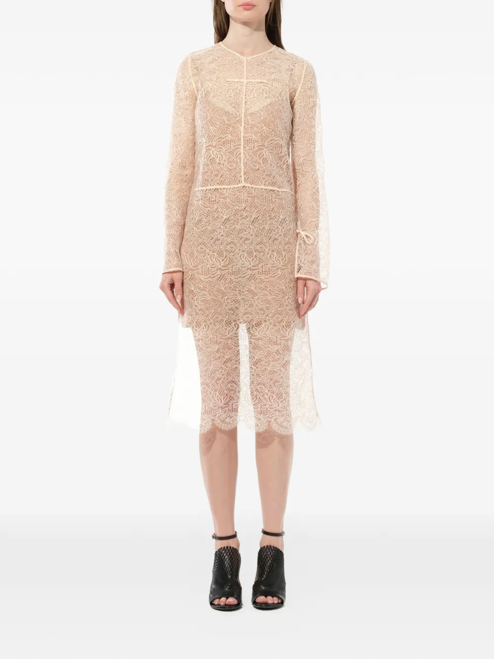 PUCCI lace long-sleeve dress - Toni neutri