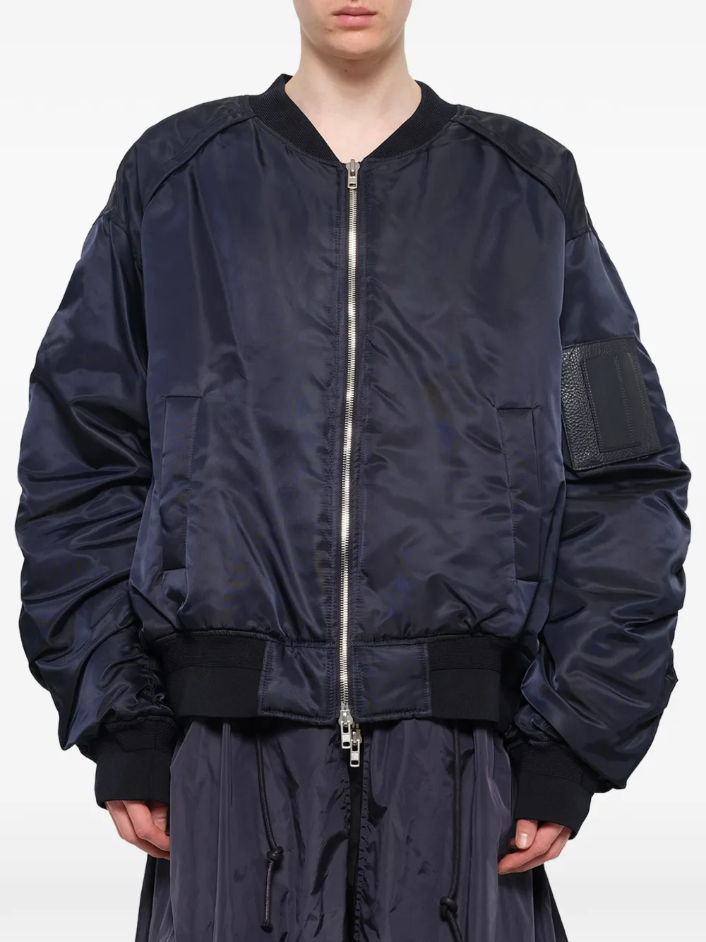 Juun.J embroidered layered coat - Blue