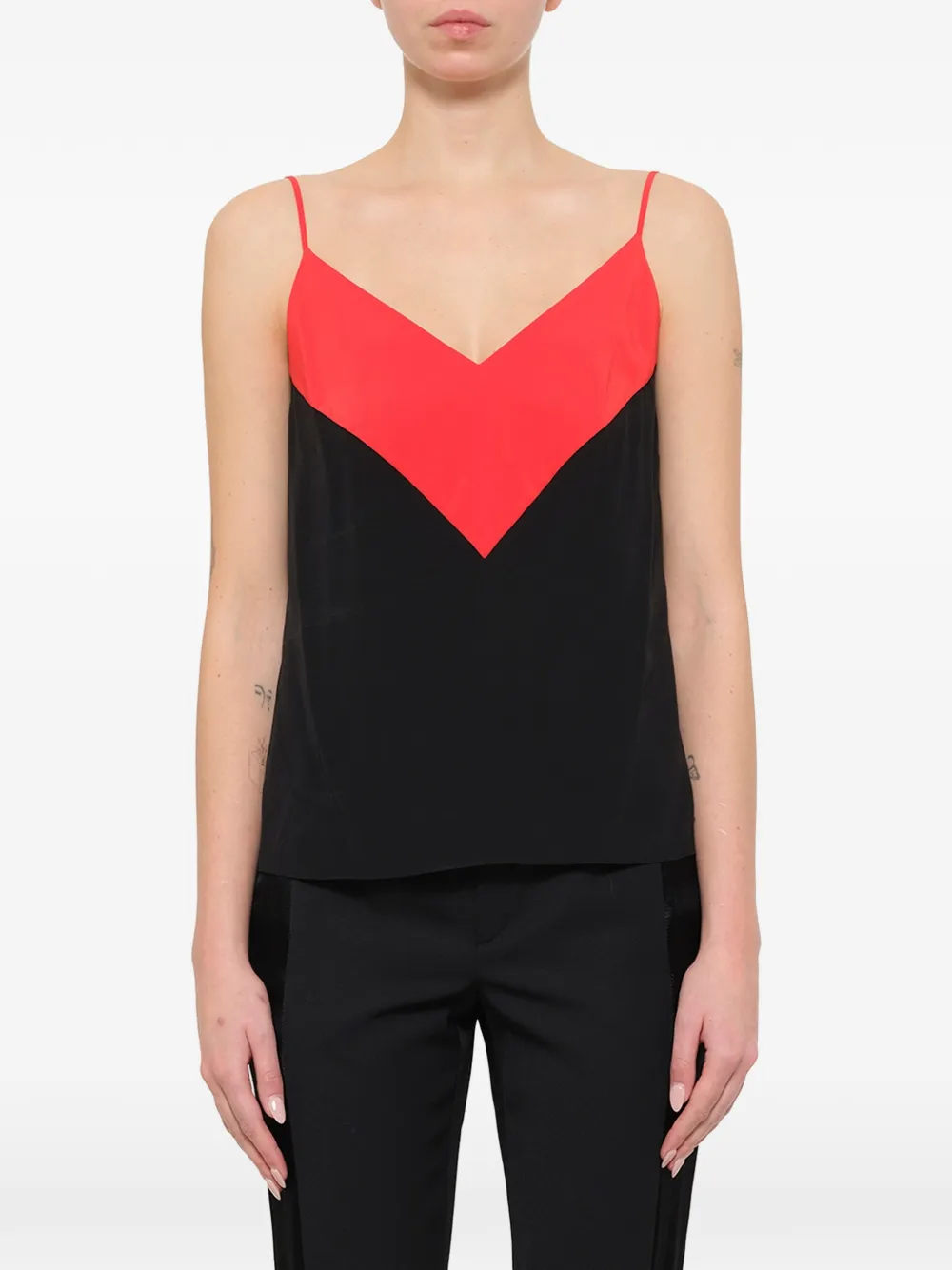 Lanvin colour-block silk top - Nero