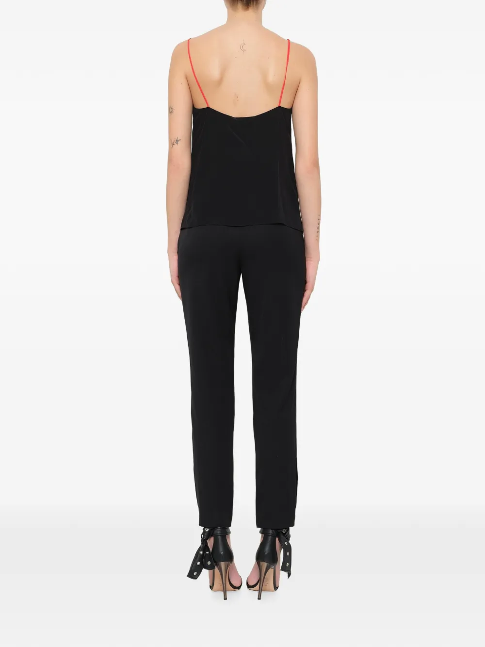 Lanvin colour-block silk top Zwart