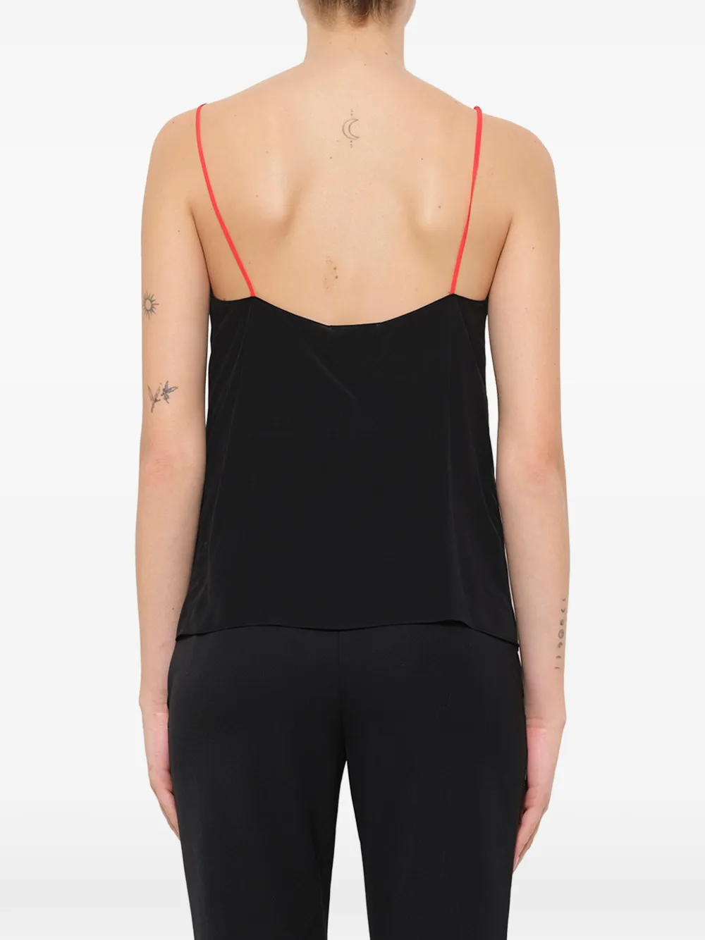 Lanvin colour-block silk top Zwart