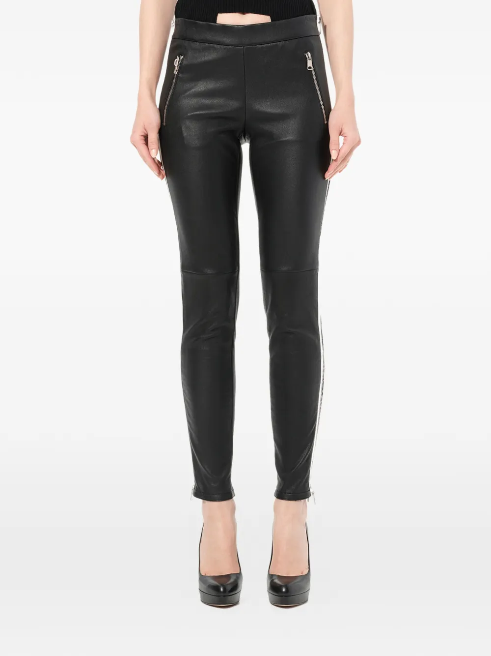 Alexander McQueen zip-detail leggings - Schwarz