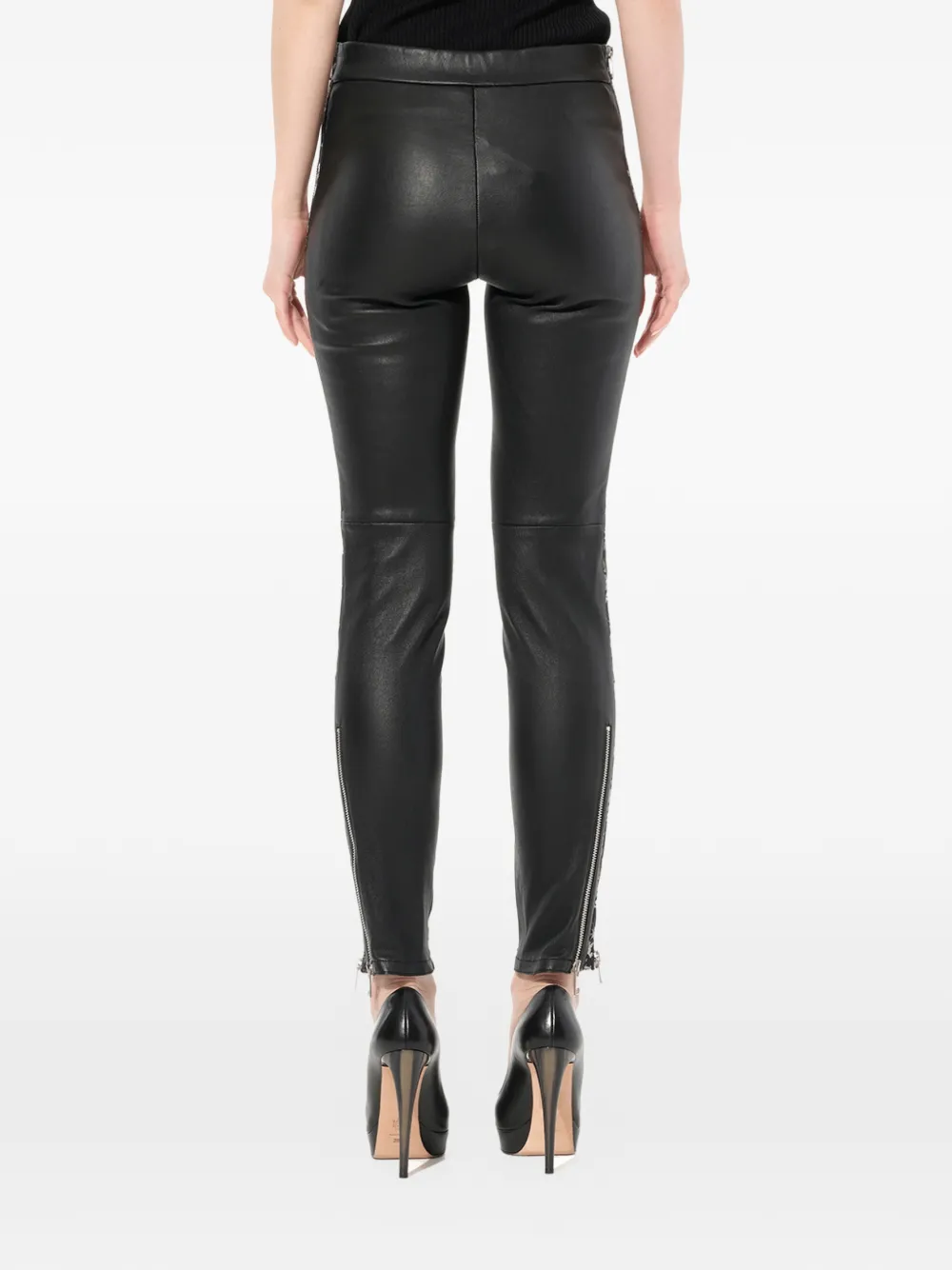 Alexander McQueen Legging met ritsdetail Zwart
