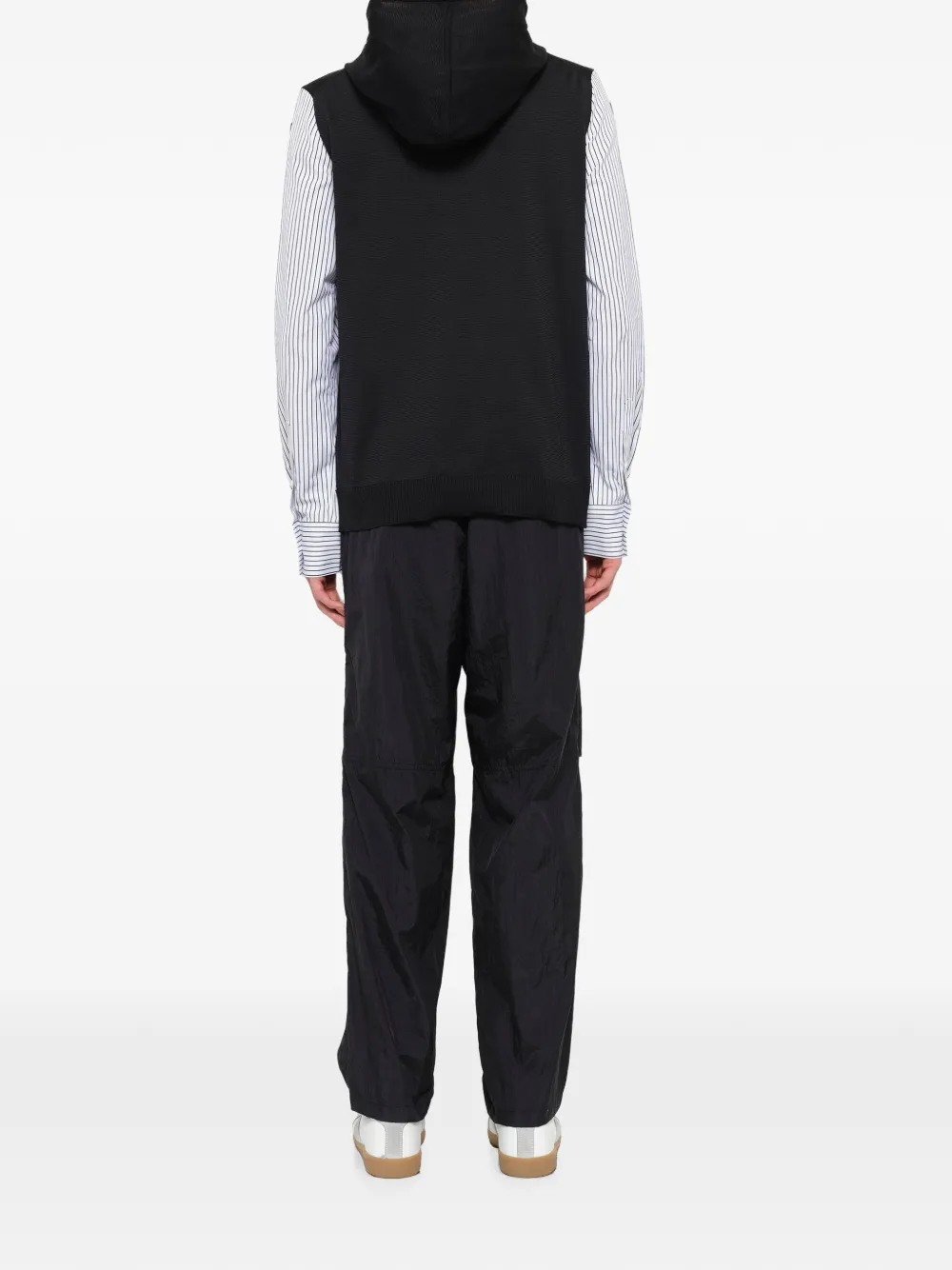 Juun.J Hoodie met gelaagd effect en gestreepte mouwen Zwart
