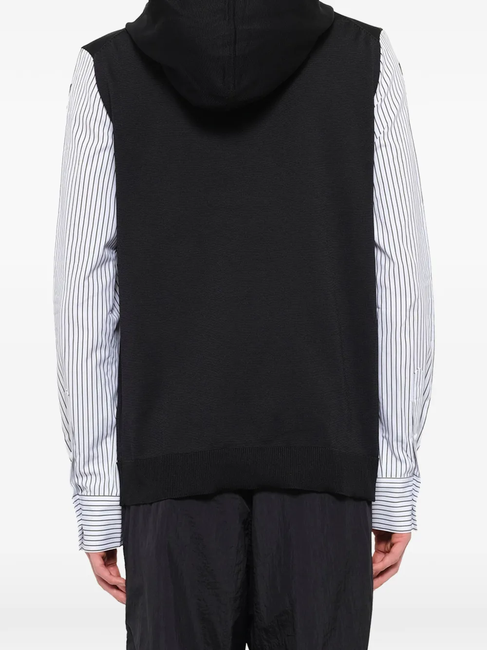 Juun.J Hoodie met gelaagd effect en gestreepte mouwen Zwart