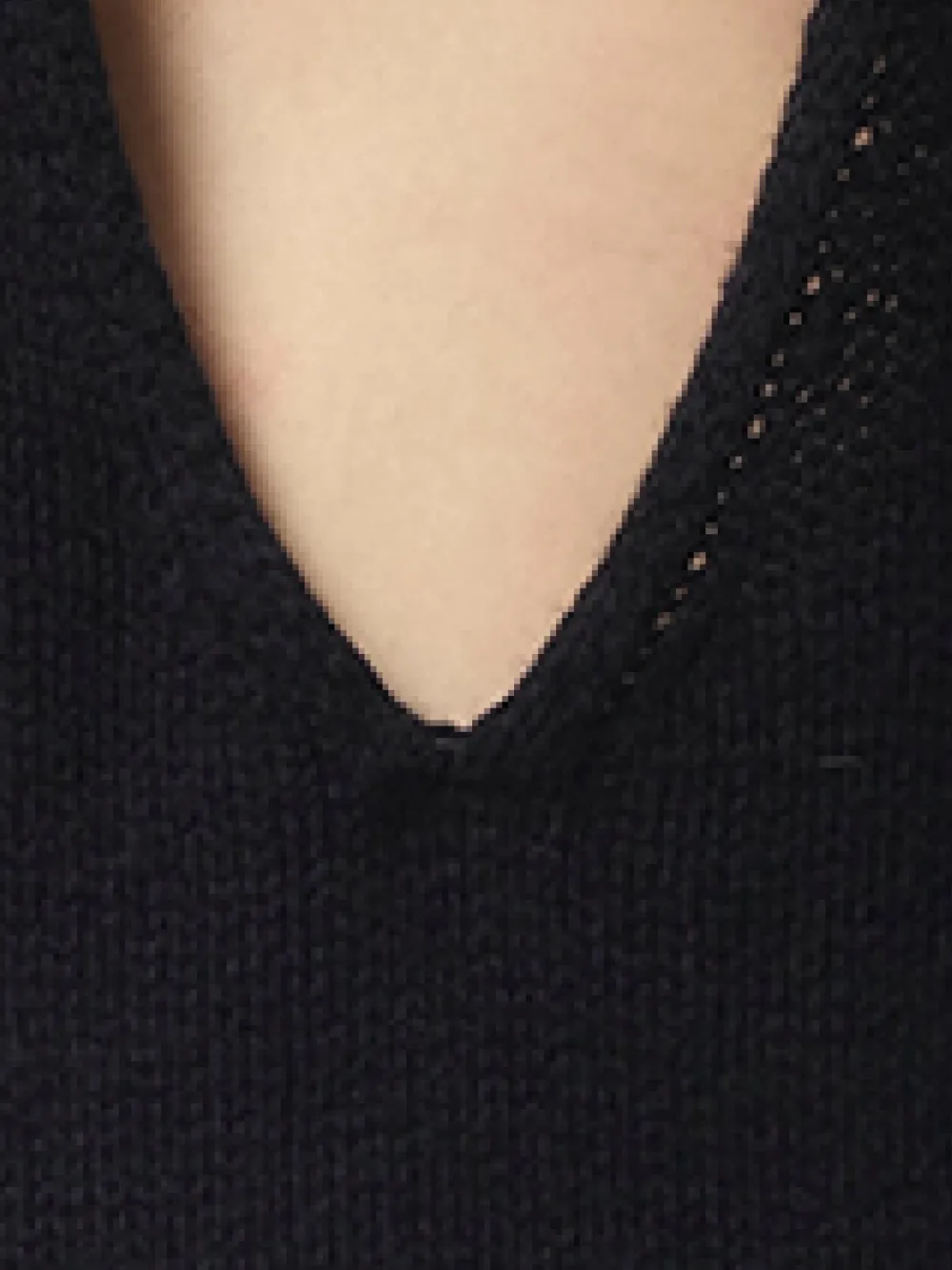 Lanvin Trui met V-hals en geribbelde afwerking Zwart