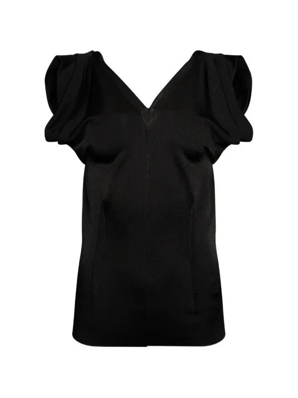 Chloé Ruffled Peplum Top in Black
