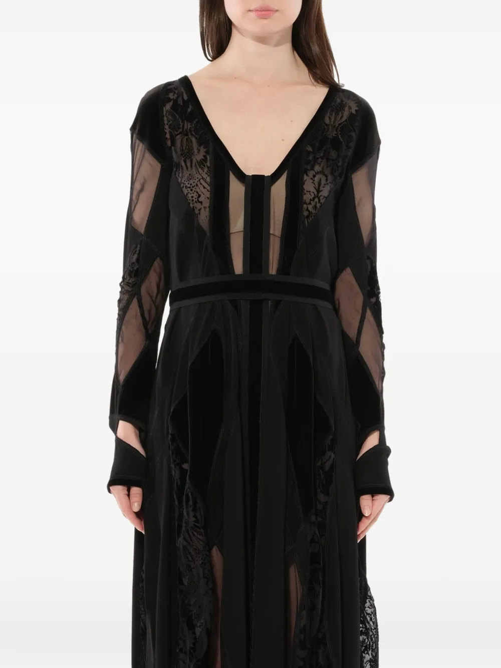 Givenchy Podium panelled lace-trim dress - Black