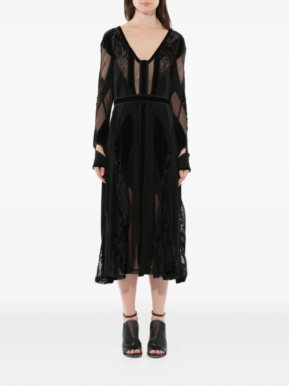 Givenchy Podium panelled lace-trim dress - Black