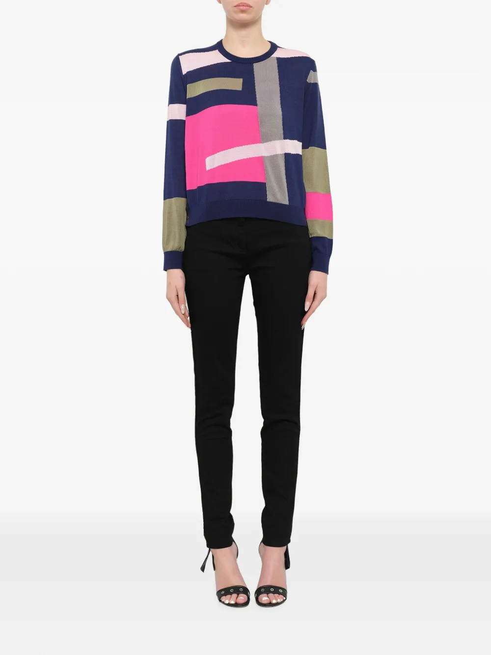 Kenzo geometric-pattern long-sleeve sweater