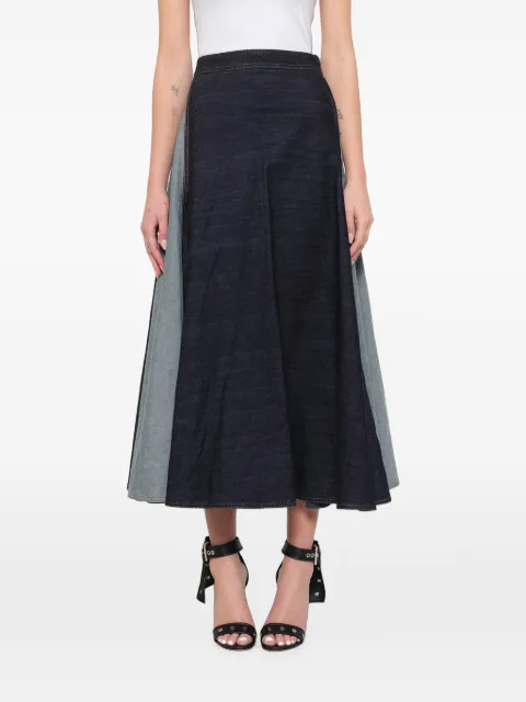 Lanvin panelled midi denim skirt