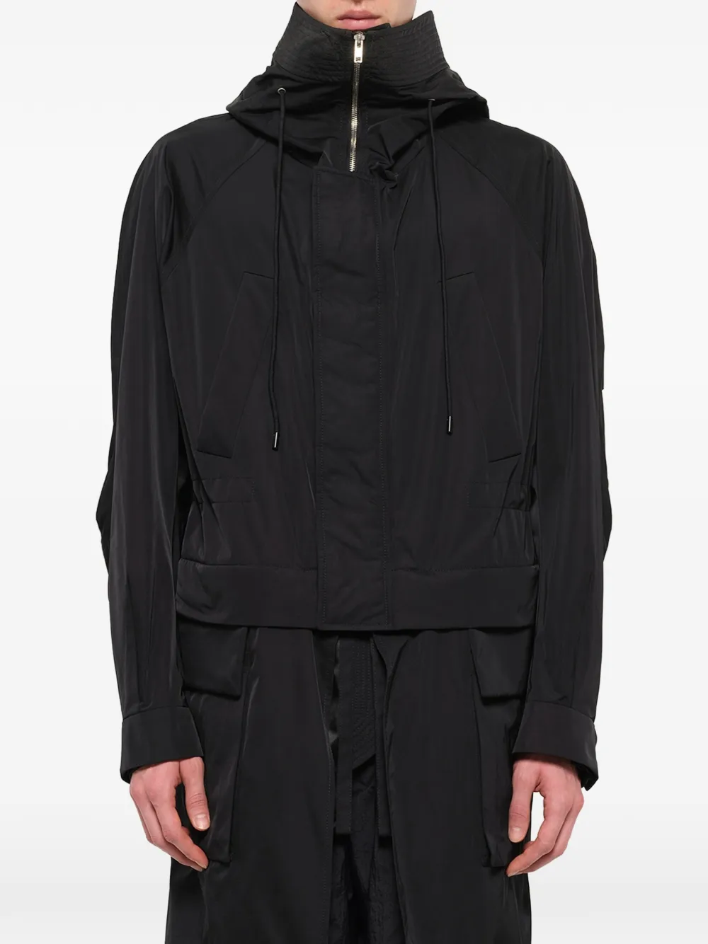 Juun.J hooded panelled coat