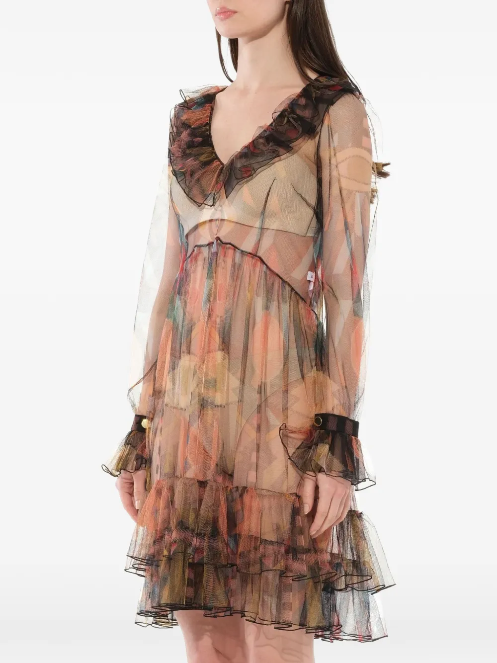 Givenchy Jurk met ruches Bruin