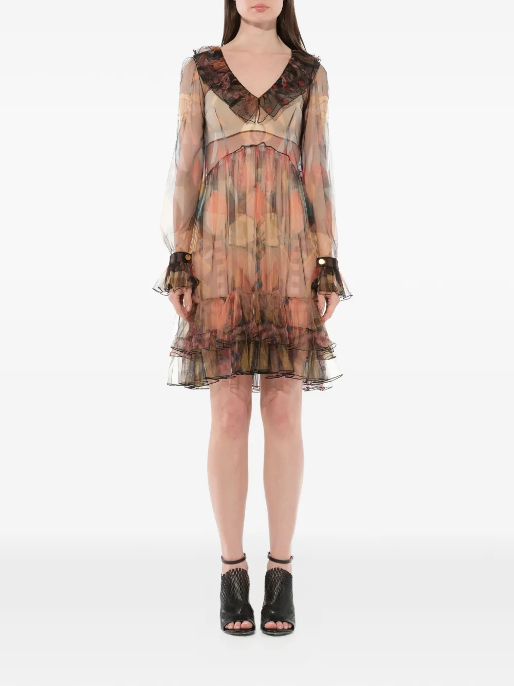 Givenchy Jurk met ruches Bruin
