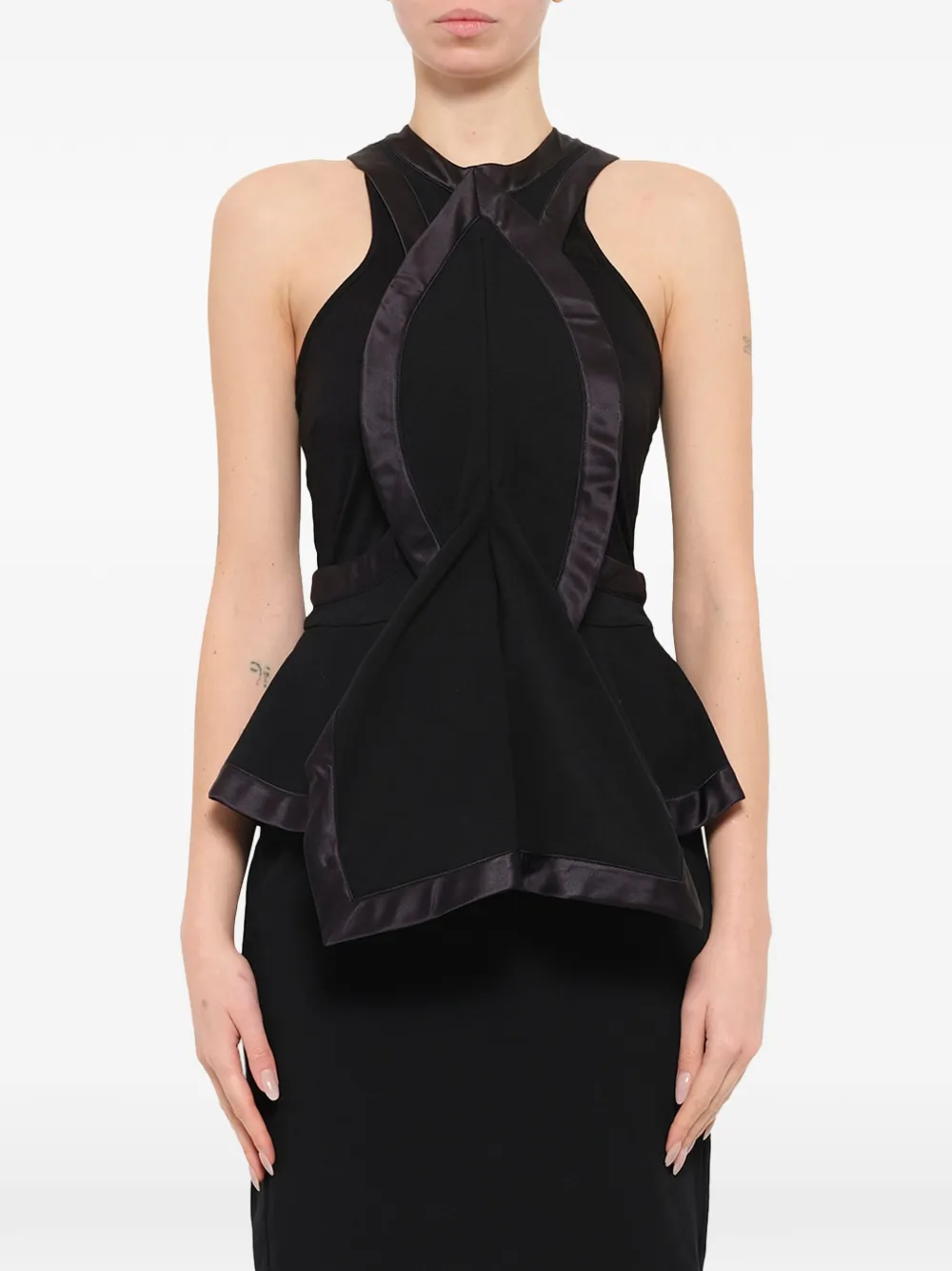 Givenchy Podium midi-jurk met satijnen afwerking Zwart