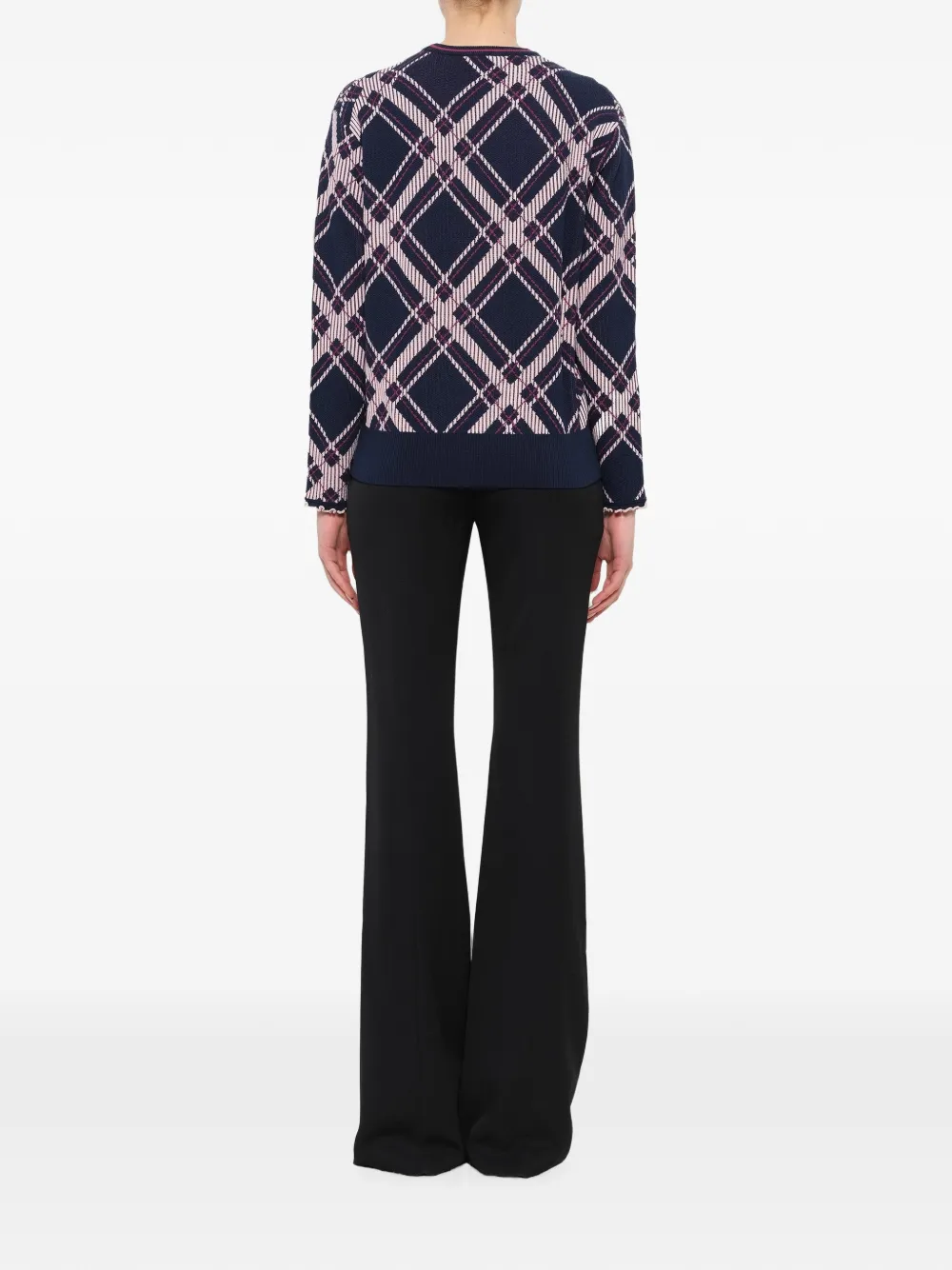 Kenzo Geruite trui met geborduurde bloemen Blauw