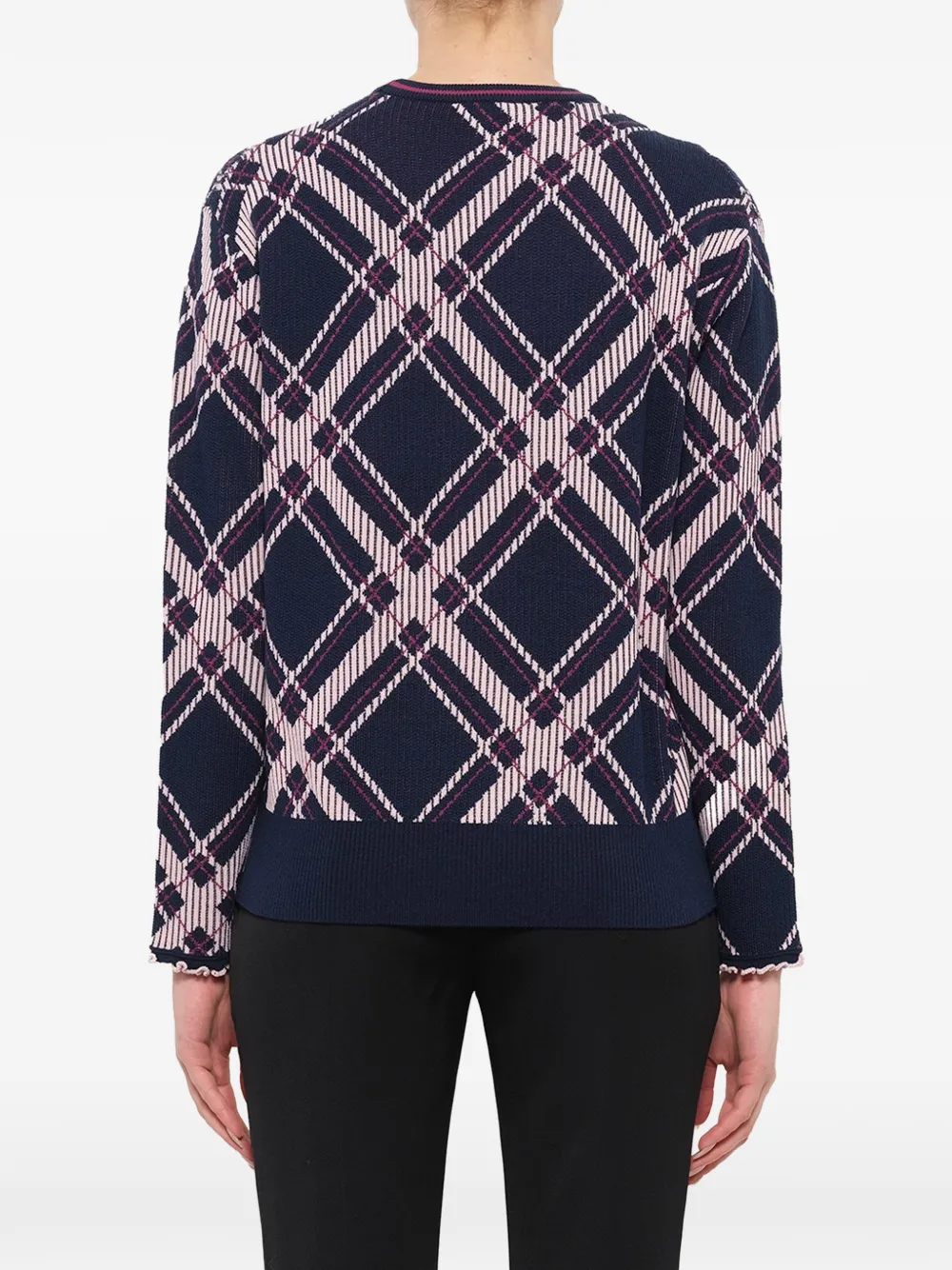 Kenzo Geruite trui met geborduurde bloemen Blauw