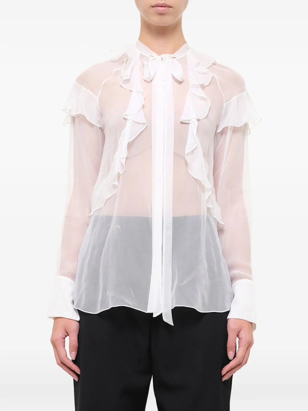 Givenchy ruffled silk-chiffon blouse Wit