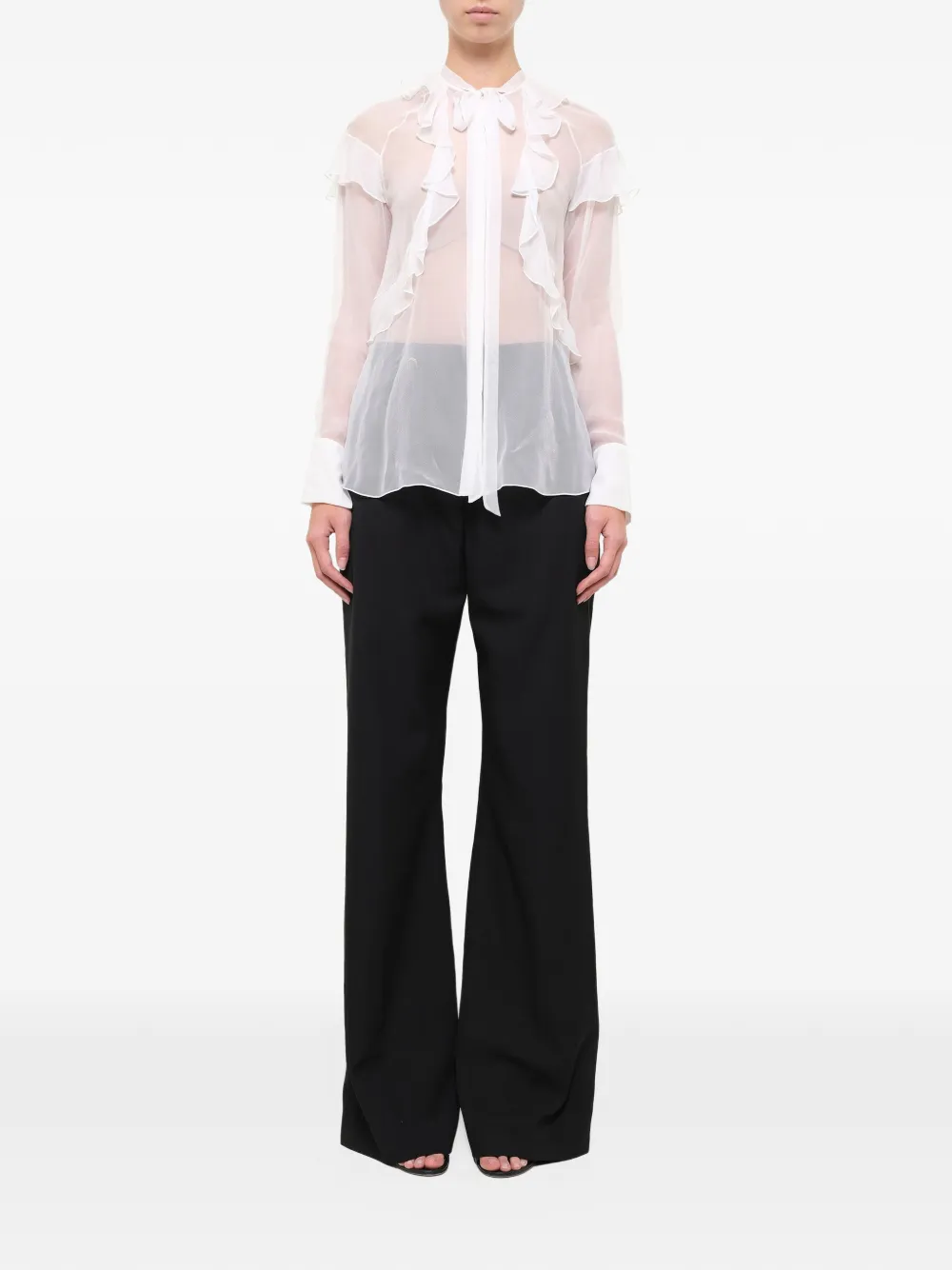 Givenchy ruffled silk-chiffon blouse Wit