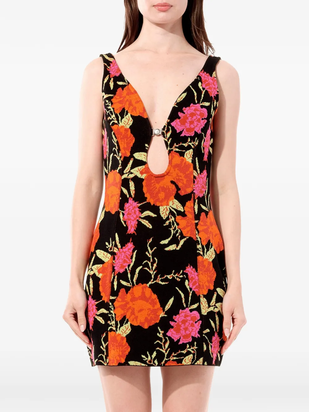 Balenciaga Oeillet floral-print dress - Schwarz