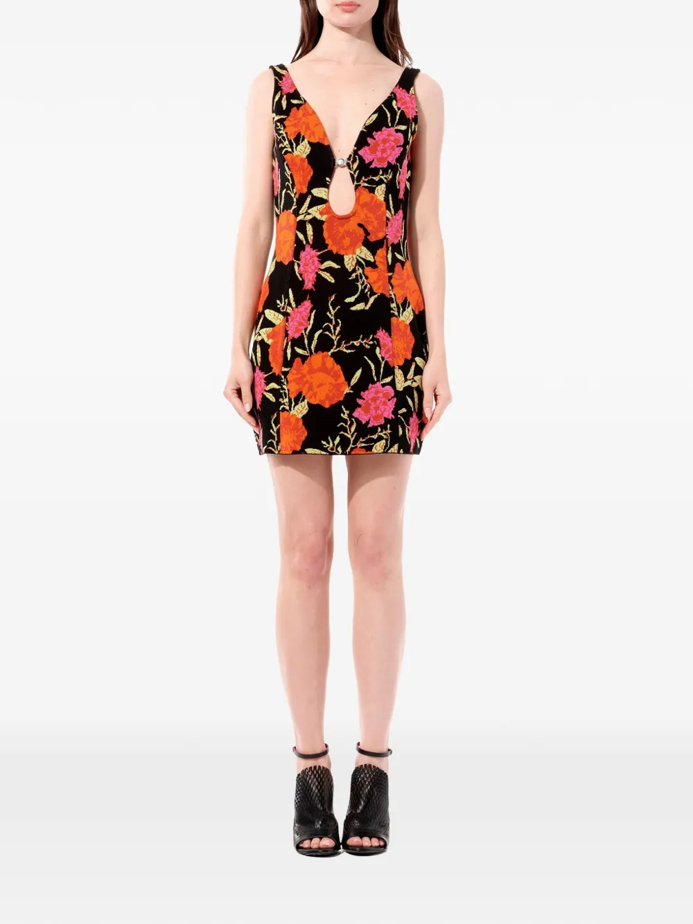Balenciaga Oeillet jurk met bloemenprint Zwart